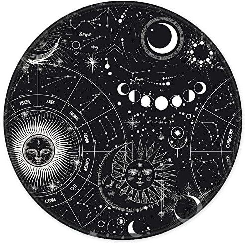 ITNRSIIET Mouse Mat Small Round Mouse Pad with Stitched Edge, Waterproof Smooth Surface Premium-Textured Mousepad with Non-Slip Rubber Base, for PC Laptop Office&Home (Sky Spirit)