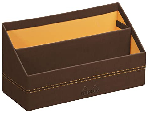 Rhodia 194601C - Briefablage 25x10x14cm, aus Kunstleder, elegant und praktisch, 1 Stück, Bronze