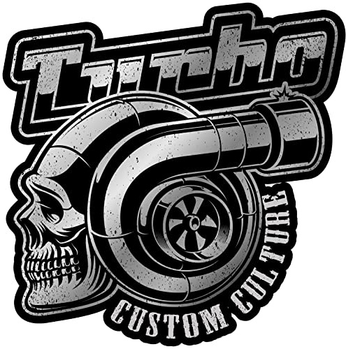 Samunshi Turbo Custom Culture Aufkleber Autoaufkleber für Motorrad Fahrrad Roller oder Auto Sticker Chopper Hot Rod Bopper Enduro Motocross Rockabilly Vinta (40x40cm Turbo Custom Culture)