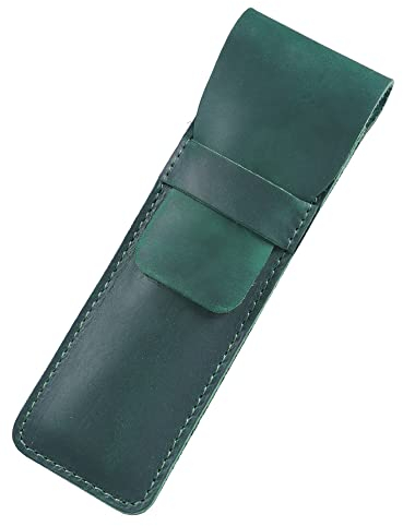 Leder Federmäppchen Halter Handgemachte Stifte Tasche Crazy Horse Stift Schutzhülle Abdeckung, Grün (S)