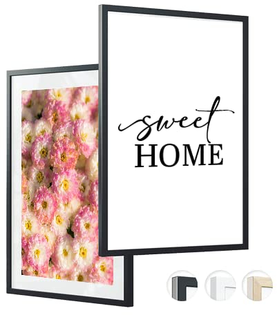 edihome, Cadre Photo A3, (2 Unités), 29,7 x 42, en Bois, Laminé Acrylique, pour Diplôme Universitaires, Mural, Décoration de Salon (Noir, 2 unités)