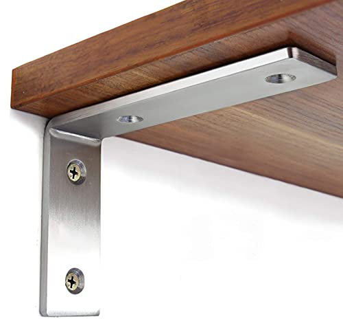 Stück robuste Regalhalterungen aus Metall – Edelstahlregale für die Wand – schwebende Regale für die Garagenaufbewahrung – einfache Installation, mit Schrauben, Anti-Fall-Verstärkung, Metallbeschläg