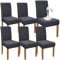 Granbest Premium Wasserdicht Esszimmerstuhl Abdeckungen Satz Von 6, Elastische Hohe Zurück Stuhlhussen Slipcover Für Esszimmer, Abnehmbaren Stuhl Schutz Für Küche, Party, Hotel (6er Set, Grau)