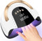 LKE UV Nail Lamp 268W Gel Nail Lamp Nail Dryer UV Lamps for Gel Nails, Professional LED Nail Lamp with Automatic Sensor / 4 Timer Setting, Portable UV/LED Light Home and Salon (21 * 24-White)