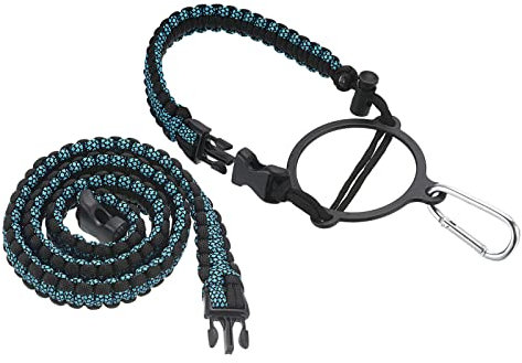 PATIKIL Water Bottle Holder, Paracord Handle Carrying Lanyard Strap Carrier with Ring for 12oz to 64oz Wide Mouth Bottles, Light Blue, Black