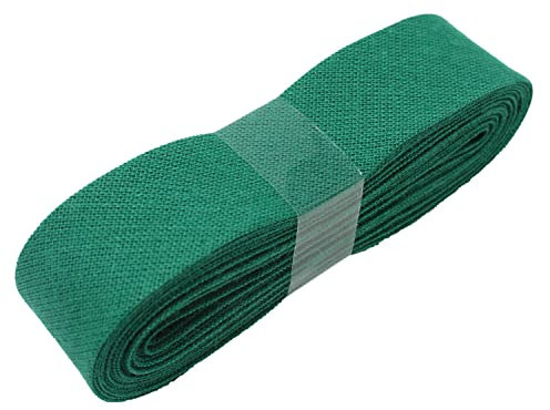 3 Meter Schrägband 20mm Breite in Unifarben - Biasband - zum Einfassen oder Verzieren von T-Shirts, Tischdecken, Deko und vieles mehr - grün (101)