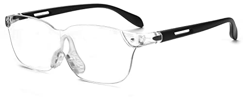 SKYWAY Lupenbrille, 160% VergrößErung, Tragbare Leselupen, FreihäNdig für Nahes Arbeiten, Lesen, Hobby, Handwerk, Leichtgewicht (Schwarz)