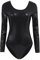 iEFiEL Damen Metallic Body Lackleder Bodysuit Catsuit Wetlook Jumpsuit Langarm/Kurzarm Turnanzug Ballettbody Trikotanzug Tanzkostüm Schwarz 3XL