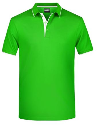 James & Nicholson Herrenpolo Multi Stripe - Klassisches Polo mit Kontraststreifen | Farbe: frog/white | Grösse: L