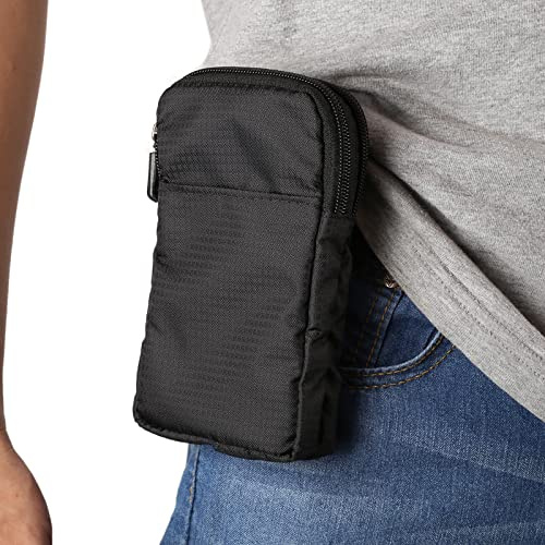 Borsa a Tracolla per Telefono Cellulare, Fondina da Uomo Clip da Cintura per Smartphone, Borsello Telefono Uomo Marsupio Sportivo Crossbody Bag Borsetta Borsa a Spalla Pochette Cintura con Cinturino