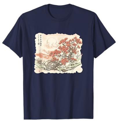 Vintage Japanese Art Tree Cherry Blossoms Japan Woodblock T-Shirt