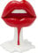 Kare Design Deko Objekt Hot Lip, Weiß/Rot, Wohnaccessoire, Lippen, Mund, 26x21x14 cm (H/B/T)