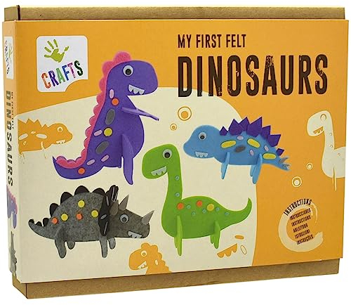 Dinosaurier Bastel-Set aus Filz mit Wackelaugen 4 Stück für Kinder Spielzeug Bastel- und Kreativ-Set