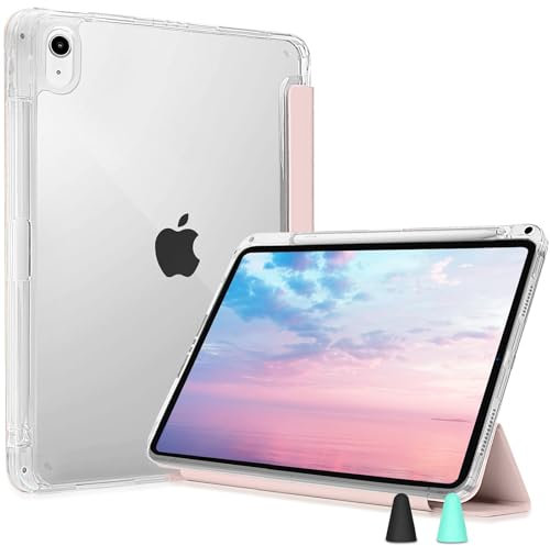 Miieadoo Case for iPad Air 5th/4th Gen Case(2022/2020)- Shockproof Cover with Built-in Pencil Holder- Smart Auto Sleep/Wake - Perfect for Students at Home/School-Pink