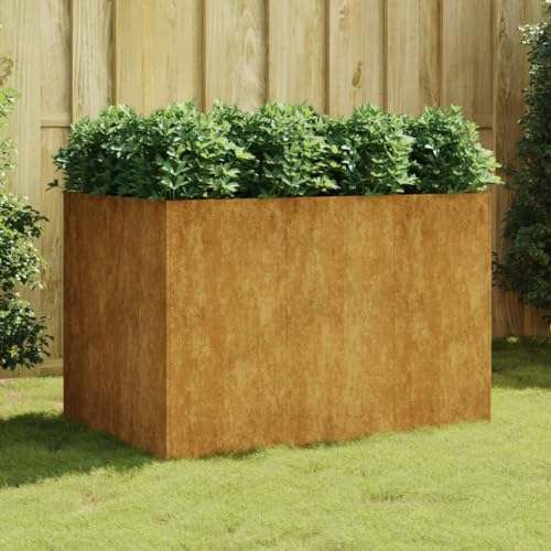 Festnight Cortenstahl Hochbeet Pflanzkübel aus Corten-Stahl 120 x 80 x 80 cm Hochbeete Für Garten Groß Pflanzgefäß Blumenkasten Pflanzkübels Gartenbeet Gemüsebeet Pflanzenbeet Garten