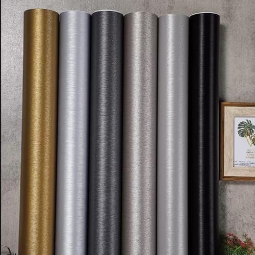 HCZION 24inch Silver Contact Paper Stainless Steel Peel and Stick Wallpaper Brushed Texture Self Adhesive Vinyl Contact Paper for Dishwasher Fridge Decor Sticker (Color : Burgundy, Size : 122cm/48in