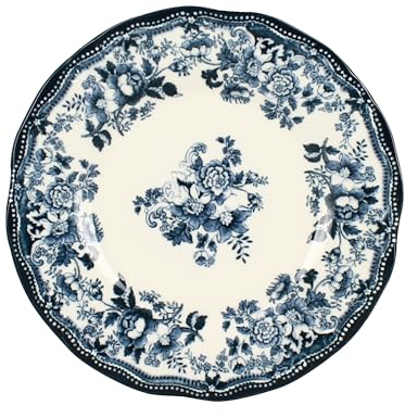 NOVASTYL - Lot 6 assiettes desserts en porcelaine bleu faustine 20cm - 2614232