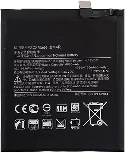 Bestome Ersatz Akku Kompatibel mit BM4R Mi 10 Lite Mi 10 Lite 5G Mi 10 ISO9001 M2007J17G M2002J9R M2002J9S M2002J9E M2002J9G 1ICP5/64/74 3,85V,3900mAh