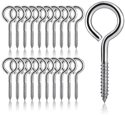 BRTNUP 20 Stück Ösenschraube Edelstahl, Schraubösen M5 65mm, Ringschraube, Haken Zum Schraubhaken, Ösenhaken, für Hängematten Markisen Hängesessel Schaukelstühle Garten Indoor Outdoor