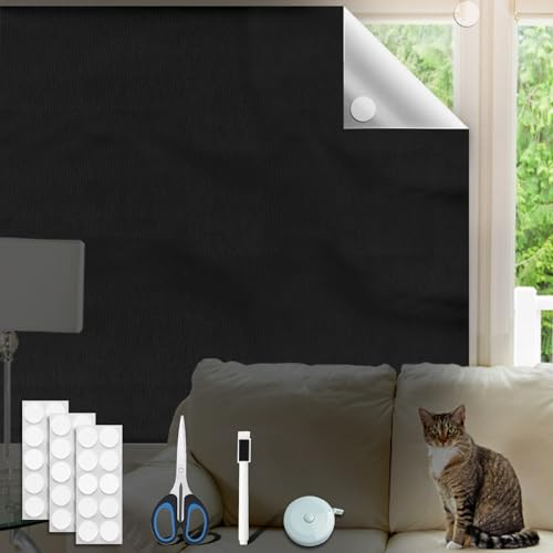 Window Blackout, 200 x 145 cm, Roof Window Blackout Roller Blind, No Drilling, Portable Travel Sun Protection, 100% Opaque, Window Blackout Fabric, Sold by the Metre, Can be Cut to Size