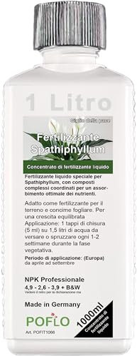 POFLO Spathiphyllum fertilizzante pianta del cucchiaio Giglio della pace fertilizzante liquido HIGHTECH NPK fertilizzante completo - fertilizza le piante (1000ml)