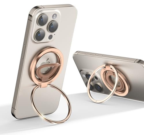 QBrand Handy Ring Halterung Magnetisch, 360° Drehung Handy Griff Halter Magnet Fingerhalterung Smartphone Ringhalterung Ständer für iPhone 16/15/14/13/12 Serie, Samsung, Huawei, LG, Alle Smartphones