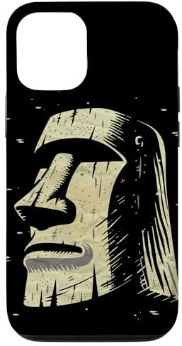 iPhone 14 Vintage Carved Stone Heads Easter Island Mysterious Moai Case