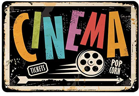 JIMOWANG Film Tickets Arrow Entertainment Movie Vintage Metal Signs for Cafes Bars Pubs Shop Wall Decorative Funny Retro Signs 8x12 Inch