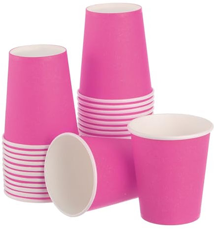 QUARKZMAN Bicchieri di Carta Usa e Getta Colorati,30pz 250ml Giocattoli Educativi Creativi Articoli Artigianato Bicchieri Carta Fai Da Te per Feste (Rosa)
