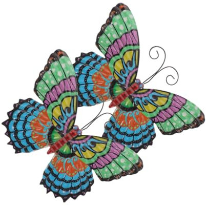 Levemolo 2pcs Iron Butterfly Wall Decor Metal Butterfly Art for Garden Wall Hanging