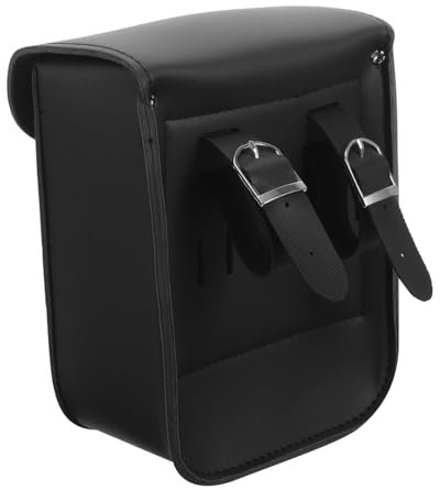 BUGUUYO Motorrad Satteltasche Aus Robustem Kunstleder Größe 18x10x22,5cm Schwarz Multifunktionale Werkzeug Und Organizer Tasche Für Vintage Motorräder