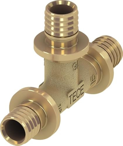 Tece 16/20/25/32 mm DVGW Messing Wandscheibe Winkel Kupplung T-Stuck (T-Stück Messing, 25 x 25 x 25 (nr.760025))
