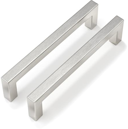 Goldenwarm 30 Pack 5 Inch Brushed Nickel Cabinet Pulls Square Drawer Handles Silver Kitchen Hardware Cupboard Dresser
