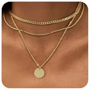 MOROTOLE Goldene Kette Damen Layering Kette Gold Halskette Damen Gold 14K Vergoldete Halskette Goldkette Frauen