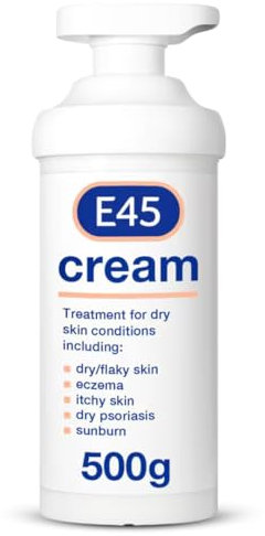 E45 Moisturising Cream for Dry Skin with Pump 500g Dermatological Cream for Eczema