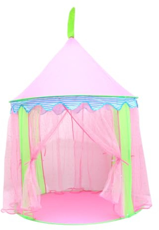 FRCOLOR Spielzelt Schloss Design Leicht und Platzsparend Hexagonales Innenzelt für Drinnen und Draußen Kreatives Spielhaus für Mädchen und Jungen Atmungsaktiv und Stabil für Fantasie und