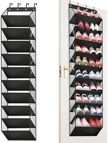 Vutlace 10 Tier Over Door Shoe Storage Organizers, Deep Pockets Large Hanging Shoe Rack for Closet Door, Fit 20 Pairs Shoe Holder Hanger for Sneakers, Boots