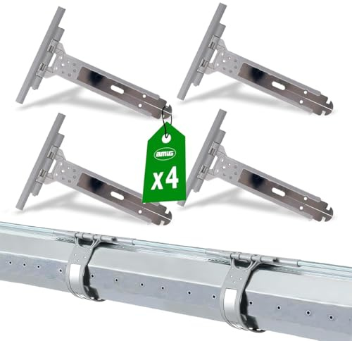 Amig - Pack de 4 Flejes de Persiana Enrollable - Acero Inox y Poliamida Gris - 150 mm - Soporte tirante resistente a la Corrosión - Aumenta Estabilidad y Durabilidad de Persianas - Fácil de instalar