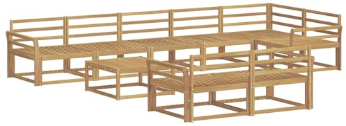 vidaXL Outdoor-Sofagarnitur 9 pcs Weiß 79 x 79 x 37 cm, Patio-Sitzgruppe, modernes Outdoor-Sofa, langlebige Gartenmöbel, wetterfestes Lounge-Set für die Terrasse