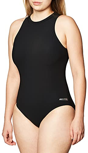 Aqua Speed Schwimmanzug Damen | Wettkampf schwarzer Sportbadeanzug formstabil für Frauen | One Piece Swimsuit Women | Womens Swimming Suit Black | Training | Gr. 40 | Schwarz | Blanka