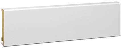 KGM Sockelleiste Modern – Weiß folierte MDF Fußbodenleiste – Maße: 2400 x 16 x 80 mm – 1 Stück