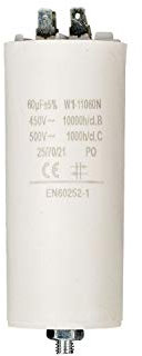 Anlaufkondensator Betriebskondensator 60uF 60µF mit STECKER (Motorkondensator)
