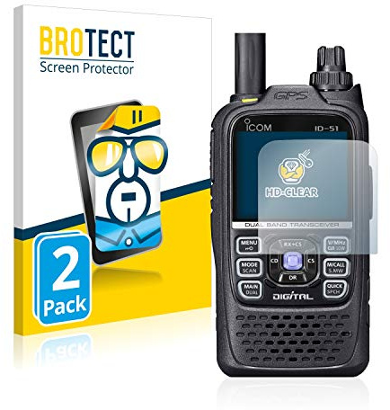 BROTECT (2 Stück Schutzfolie für Icom ID-51 Displayschutz Folie Made in Germany, Ultra-Klar