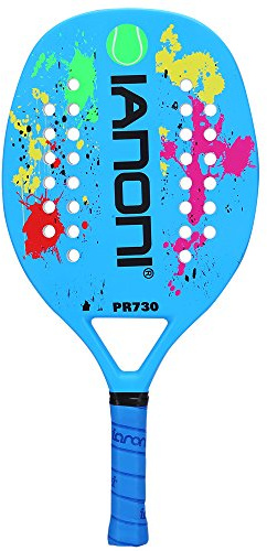 IANONI Beach Tennis Racket Carbon Paddle Fiber Grit Face with EVA Memory Foam Core Beach Tennis Raquet (Blue)