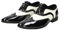 Smokies Uomini Scarpa da Sposa George Sintetico Scarpa Elegante Classica in Vernice (45 EU, Nero/Bianco)