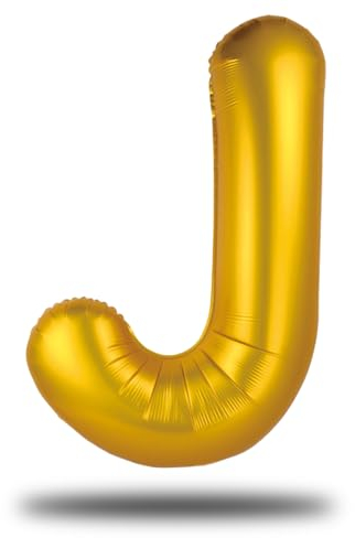 FUNXGO XXL Groß Folienballon Buchstaben J Gold -Riesen Alphabet ca. 100m - Verstärktes Material - Helium oder Luftfüllung - Perfekt für Geburtstag, Hochzeit, Party Dekoration & JGA - Ballon J Gold