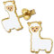 Kinder Ohrringe echt 925 Sterling Silber Mädchen Ohrstecker Alpaka Lama K680o Gold