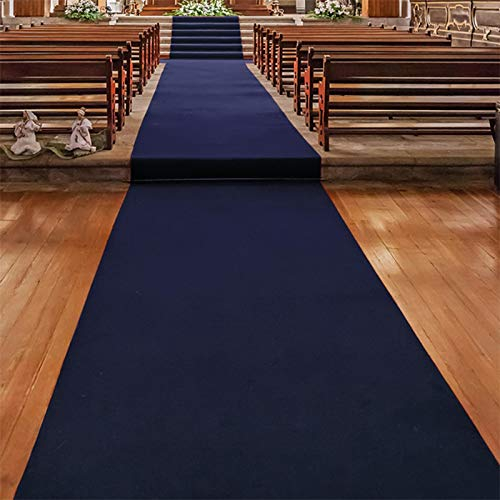 Floordirekt Gangläufer 100 x 500 cm, Blau 621 - Hochzeitsläufer - Hochzeitsteppich - Premium Teppichläufer - Messeteppich - VIP Eventteppich - Schwer entflammbar