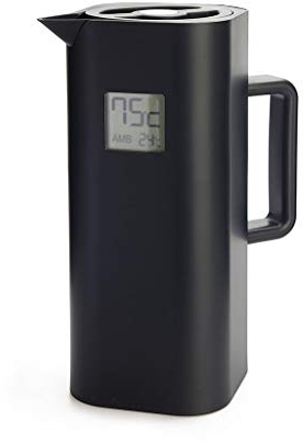 Balvi Termo Digital Home Color Negro 1 L con Pantalla LCD Temperatura Interior y Exterior Cierre Herm