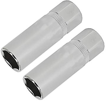 Deep Socket Vogueing Tool 2Pcs 65MM Long Spark Plug Socket Set for Removing The 6-Point Spark Plugs from Certain, Compatible Vehicles (3/8, 14MM)